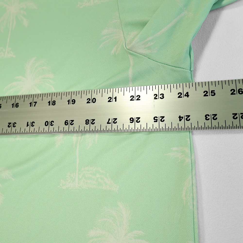 NWT BAD BIRDIE Mens XL Green Palm Tree Print Performance Stretch Golf Polo Shirt - Picture 6 of 7
